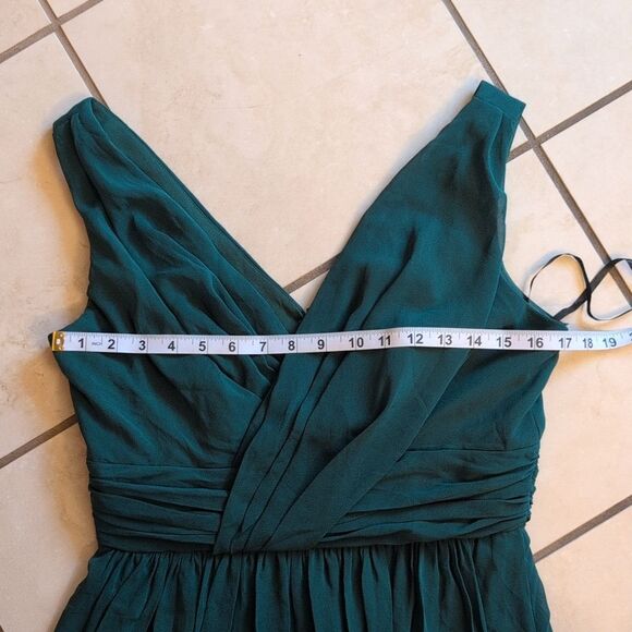 NWOT Dessy Collection Sleeveless Draped Chiffon Maxi Dress Hunter Green Size 12 - Picture 8 of 13